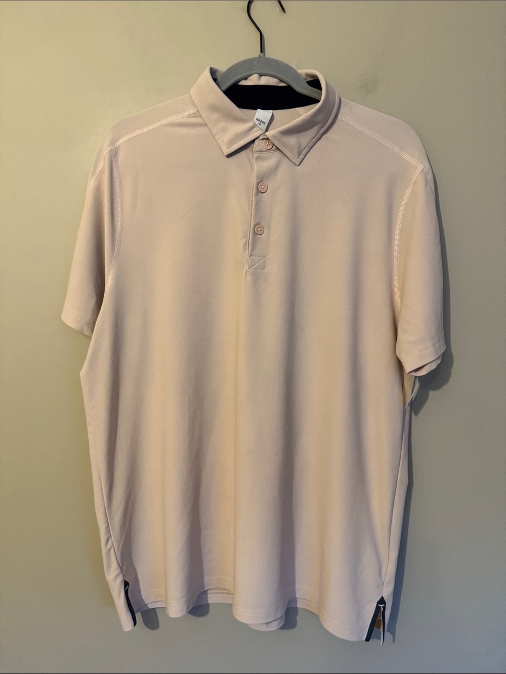 RHÔNE Regatta Pique Polo, tan, size Large